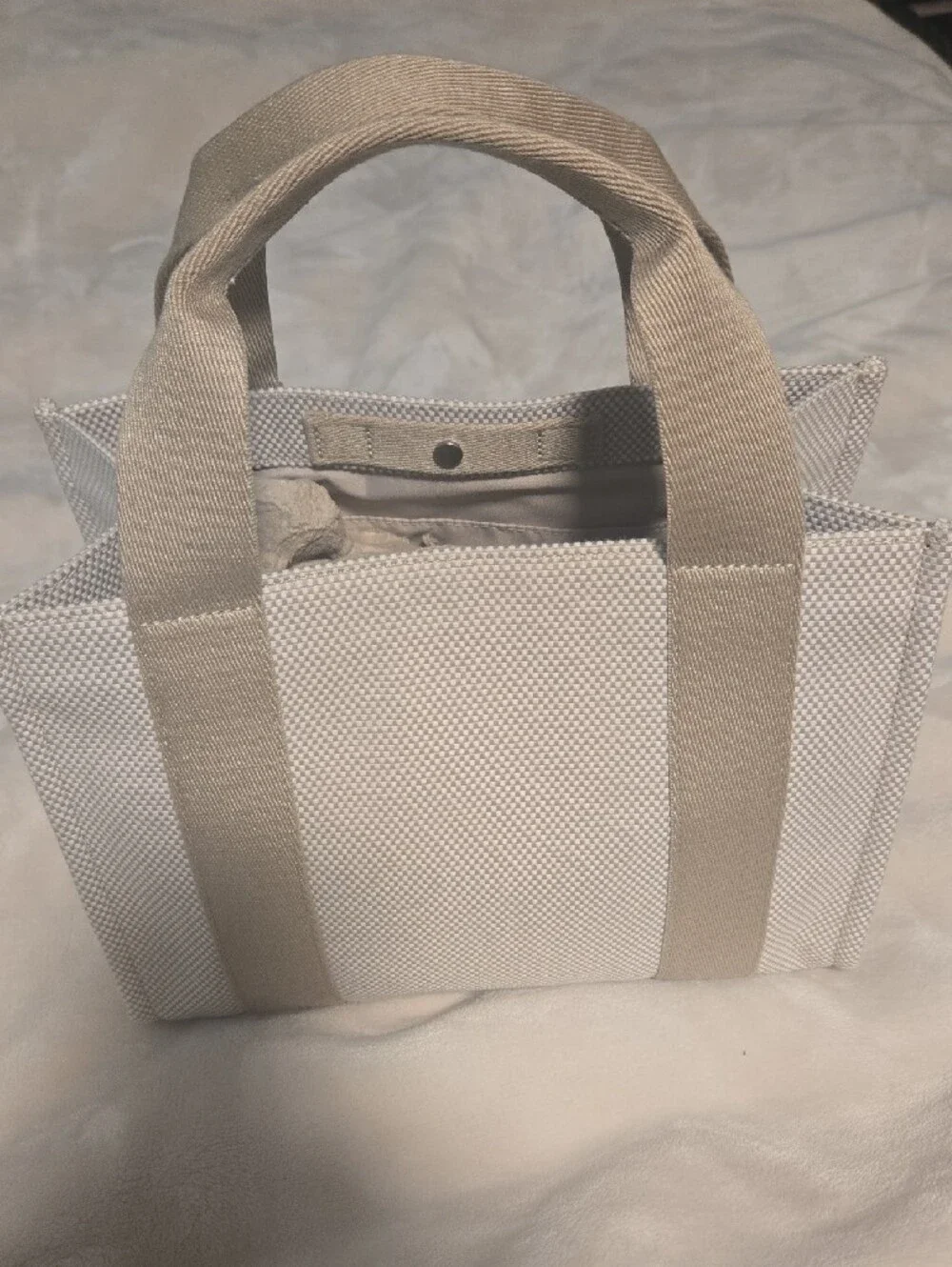 lululemon athletica Two-Tone Canvas Mini Tote — Beige & Cream
